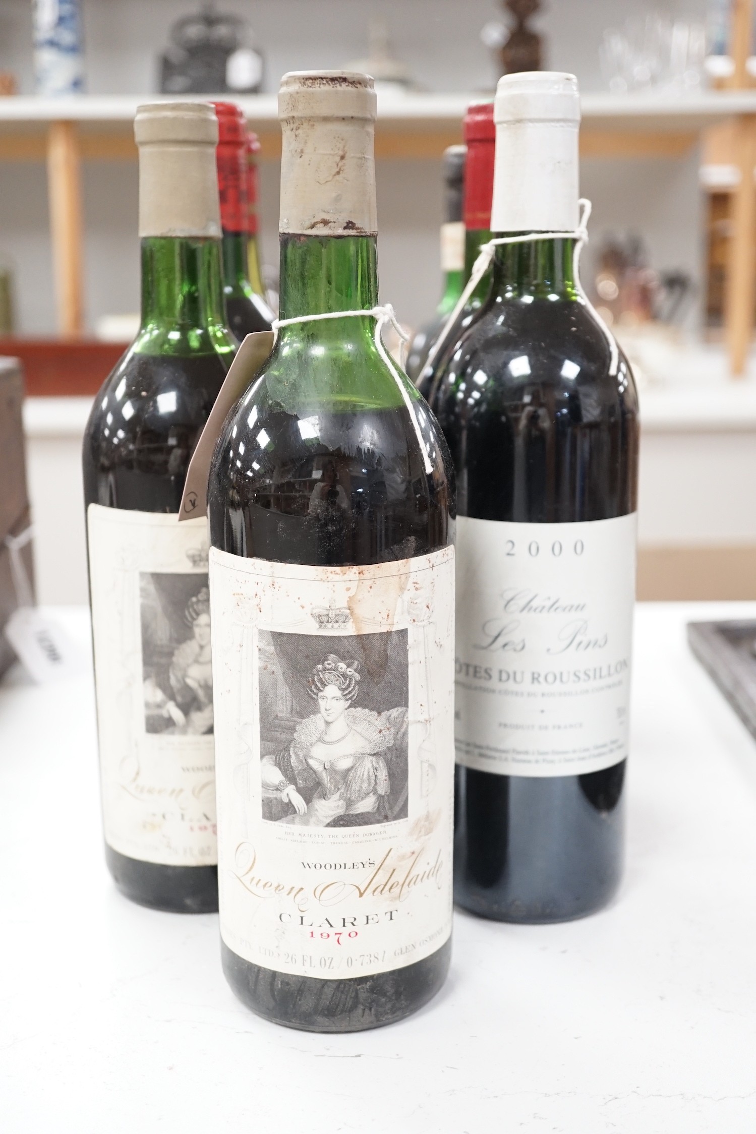 Seven various bottles of claret and others